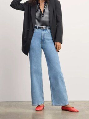 Everlane Women's Size 29S The Way High Sailor Med Blue Jeans 27.5 in Inseam NEW